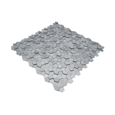 Crédence adhésive | Pentagone 3D Argent | 28,2×28,2 cm