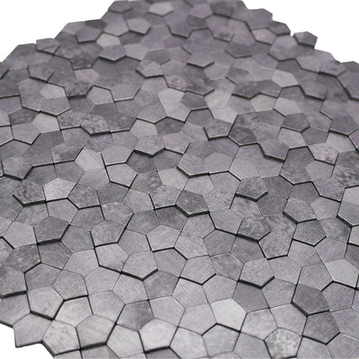 Crédence adhésive | Pentagone 3D Gris | 28,2×28,2 cm