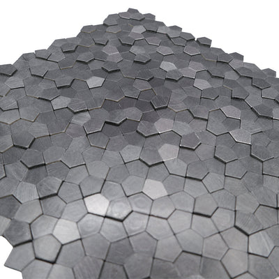 Crédence adhésive | Pentagone 3D Anthracite | 28,2×28,2 cm