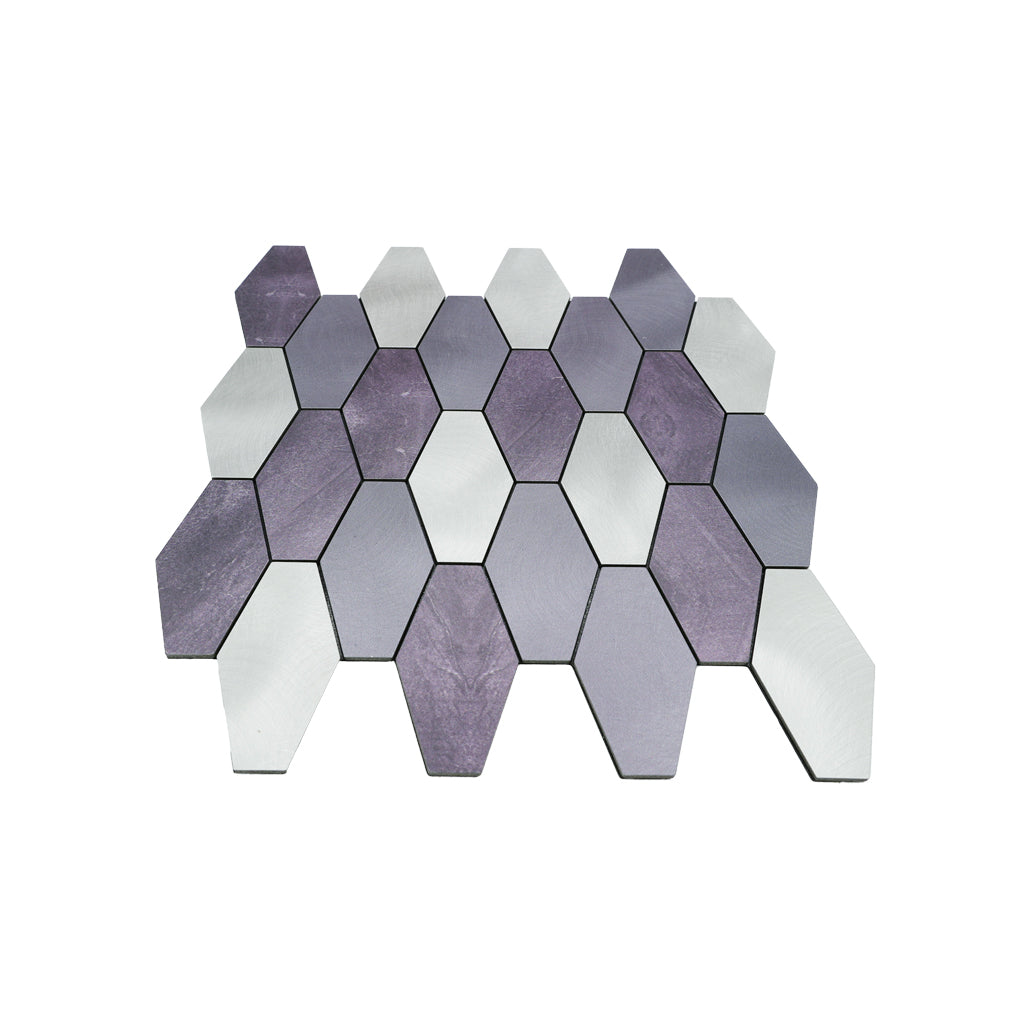 Panneau Mosaïque Autocollant | Picket Mauve | 30×30 cm | Métal