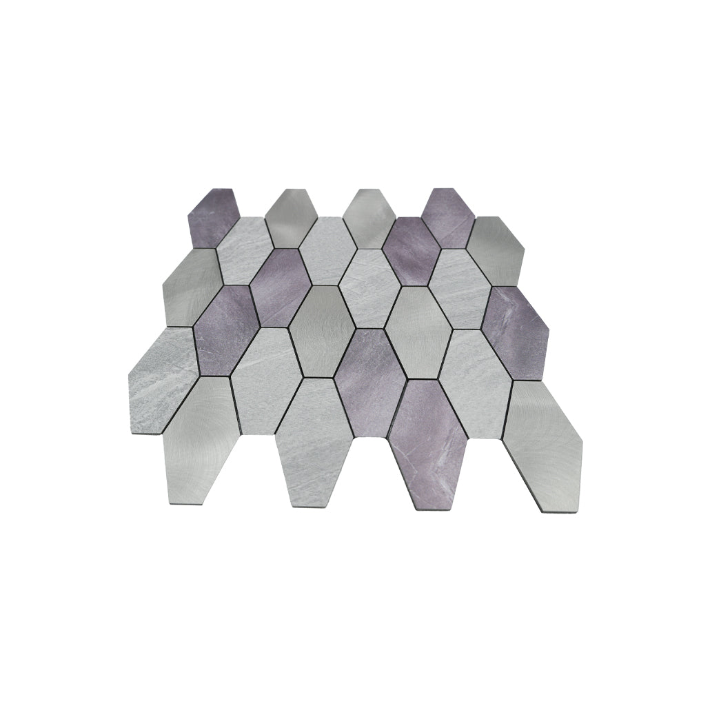 Panneau Mosaïque Autocollant | Picket Gris | 30×30 cm | Métal