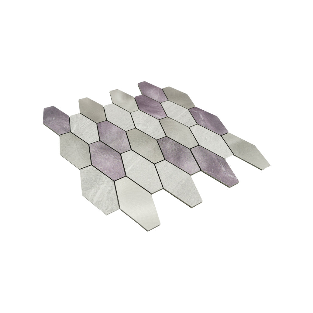 Panneau Mosaïque Autocollant | Picket Gris | 30×30 cm | Métal
