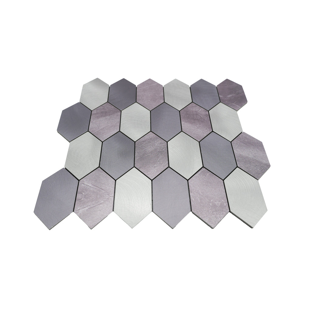 Panneau Mosaïque Autocollant | Picket Mauve | 30×30 cm | Métal