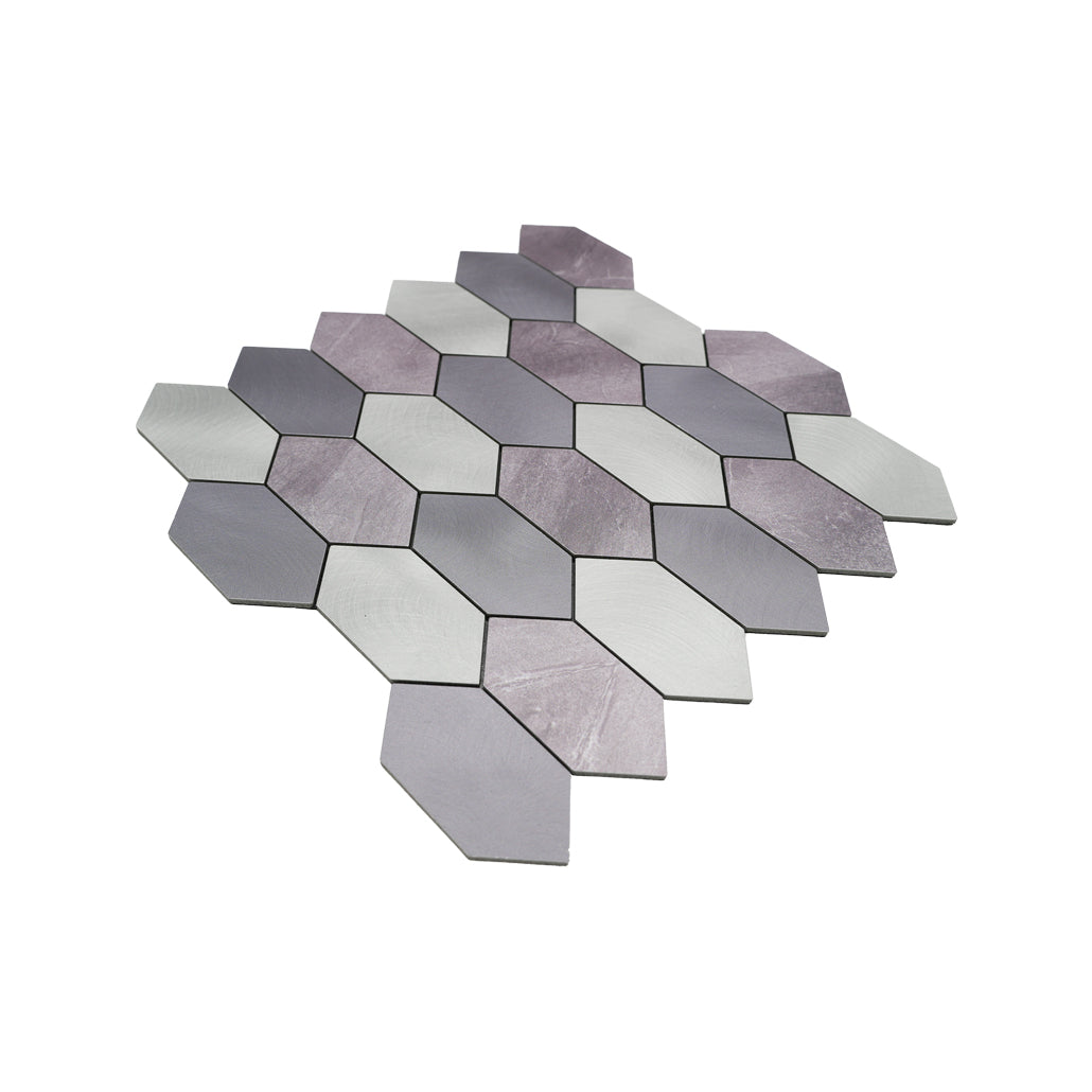 Panneau Mosaïque Autocollant | Picket Mauve | 30×30 cm | Métal
