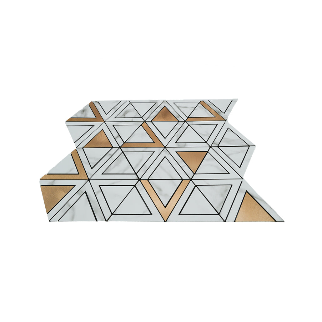 Panneau Mosaïque Autocollant | Triangle Or | 28,7×33,1 cm | Métal