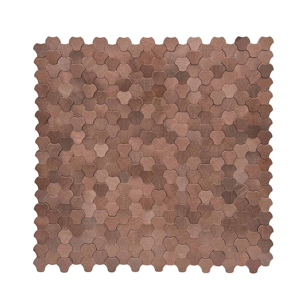 Panneau Mosaïque Autocollant | Trilobé 3D Cuivre | 30,5×29,6 cm | Métal