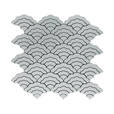 Crédence adhésive | Éventail Argent | 26,8×28,1 cm