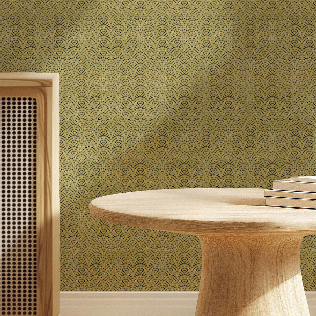 Panneau Mosaïque Autocollant | Éventail Or | 26,8×28,1 cm | Métal