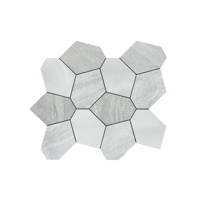Crédence adhésive | Polygone Argent | 30×26,2 cm