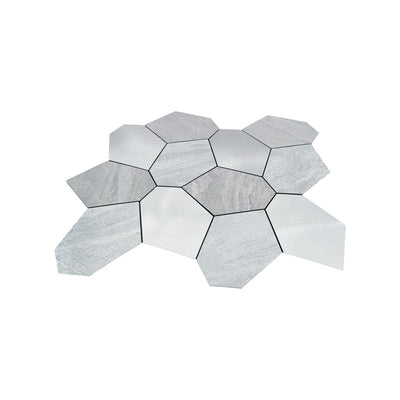 Crédence adhésive | Polygone Argent | 30×26,2 cm