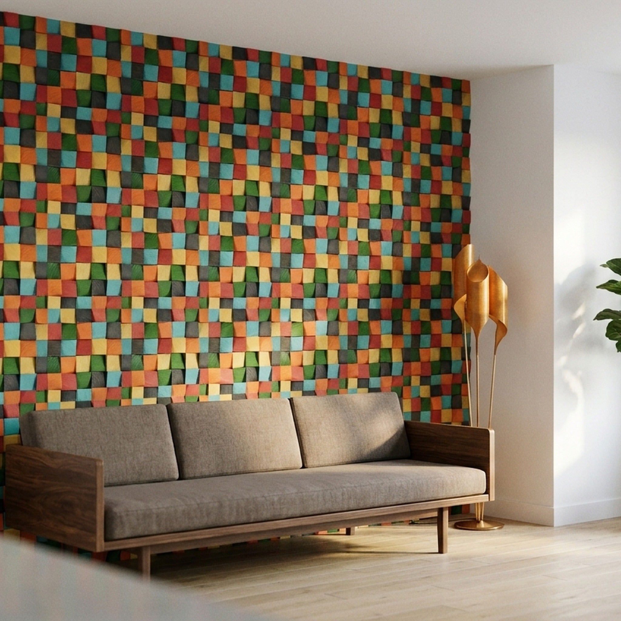 Panneau Bois Décoratif Mural | Dark Pin | 30×30 cm