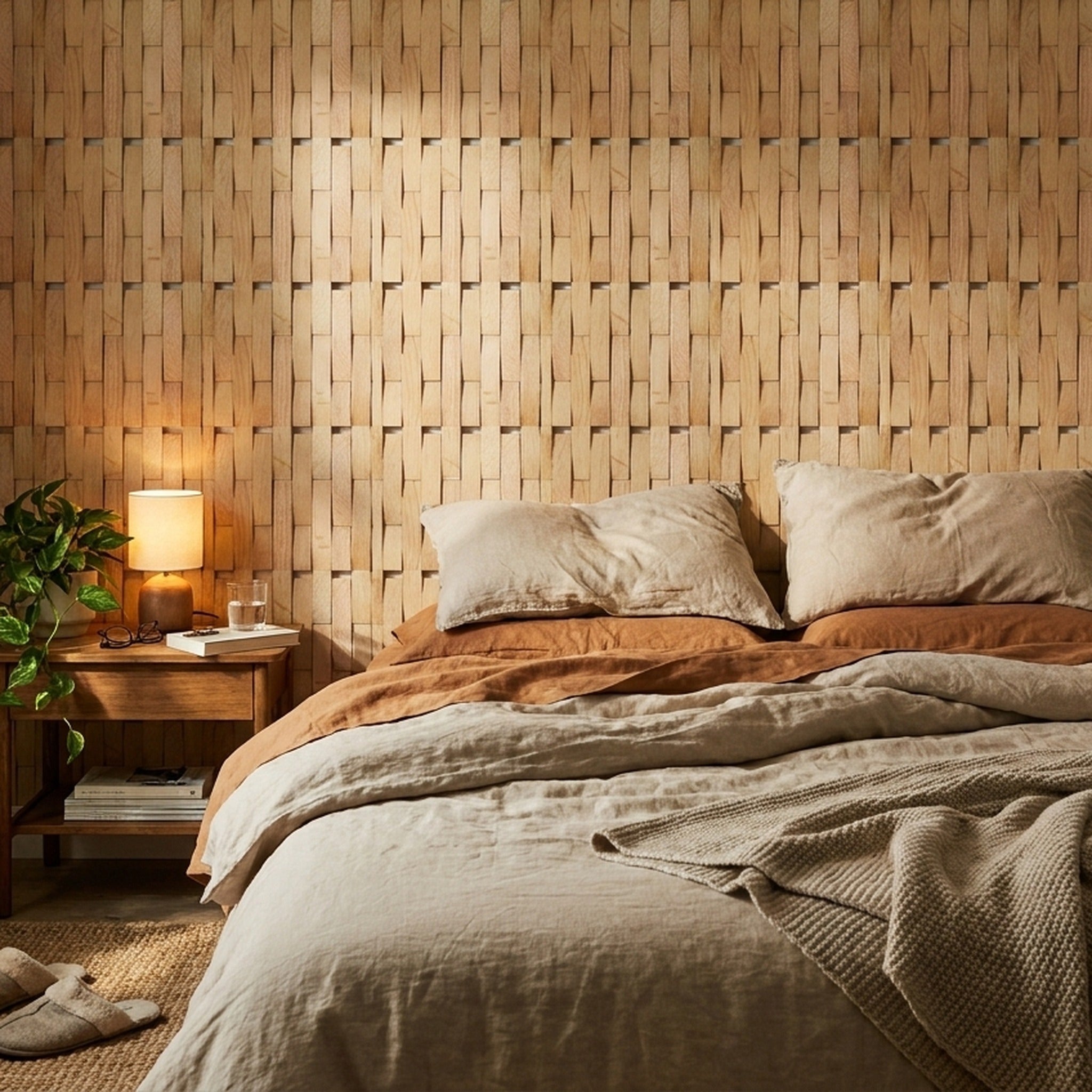 Panneau Bois Décoratif Mural | Chêne Clair | 30×30 cm
