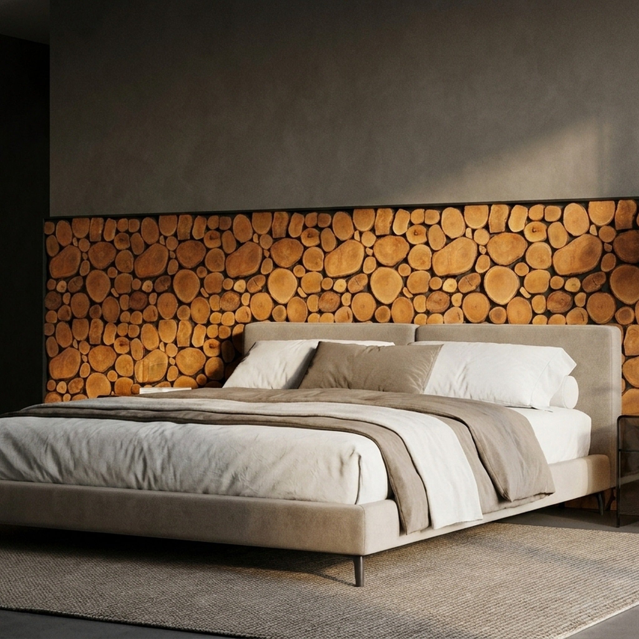Panneau Bois Décoratif Mural | Litchi | 30×30 cm