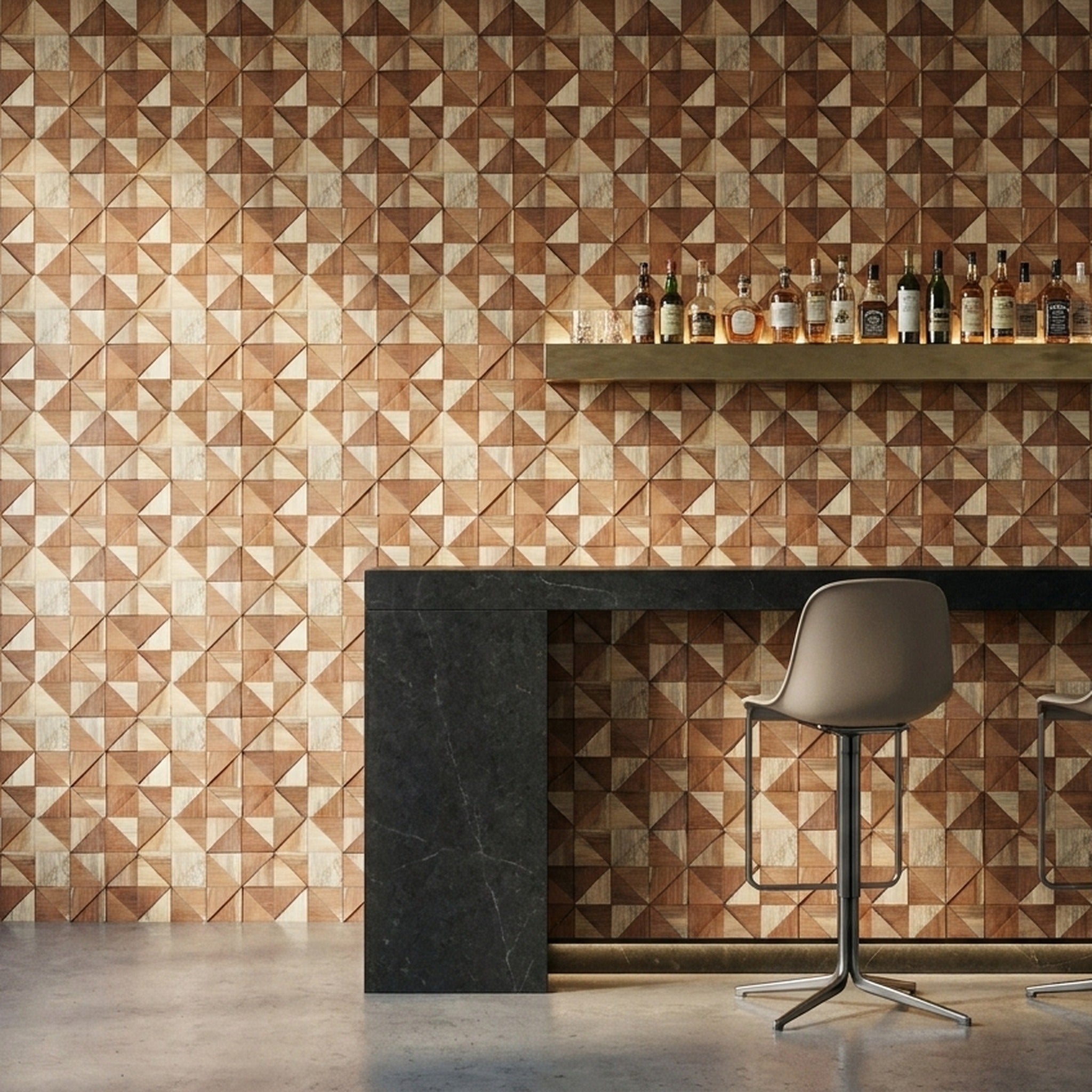 Panneau Bois Décoratif Mural | Merbau | 30×30 cm