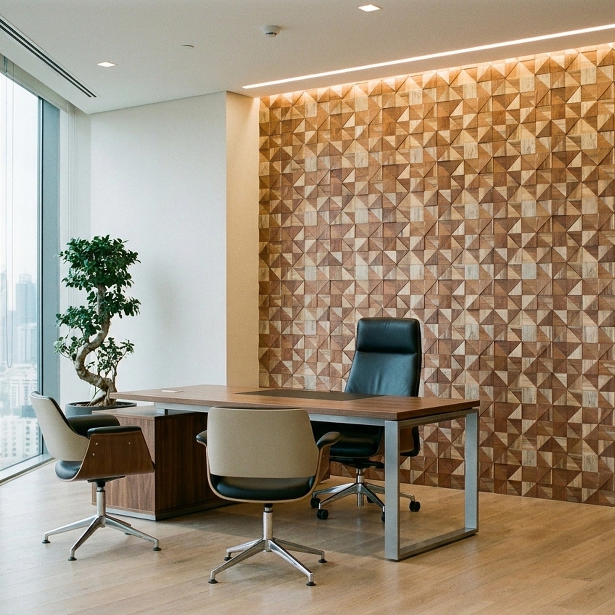 Panneau Bois Décoratif Mural | Merbau | 30×30 cm