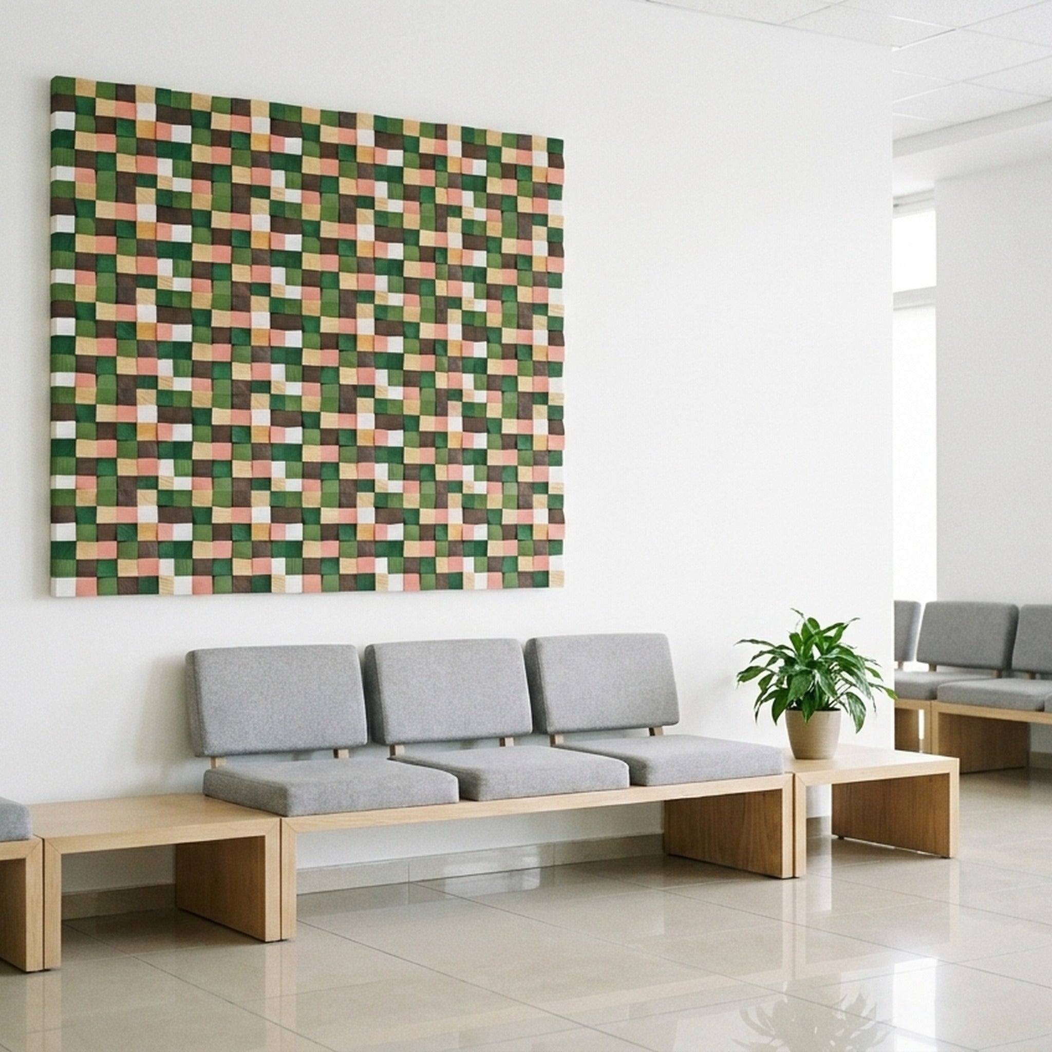 Panneau Bois Décoratif Mural | Rich Pin | 30×30 cm
