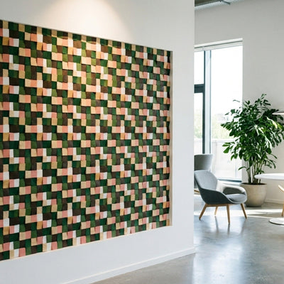 Panneau Bois Décoratif Mural | Rich Pin | 30×30 cm