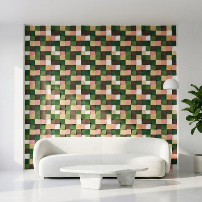 Panneau Bois Décoratif Mural | Rich Pin | 30×30 cm