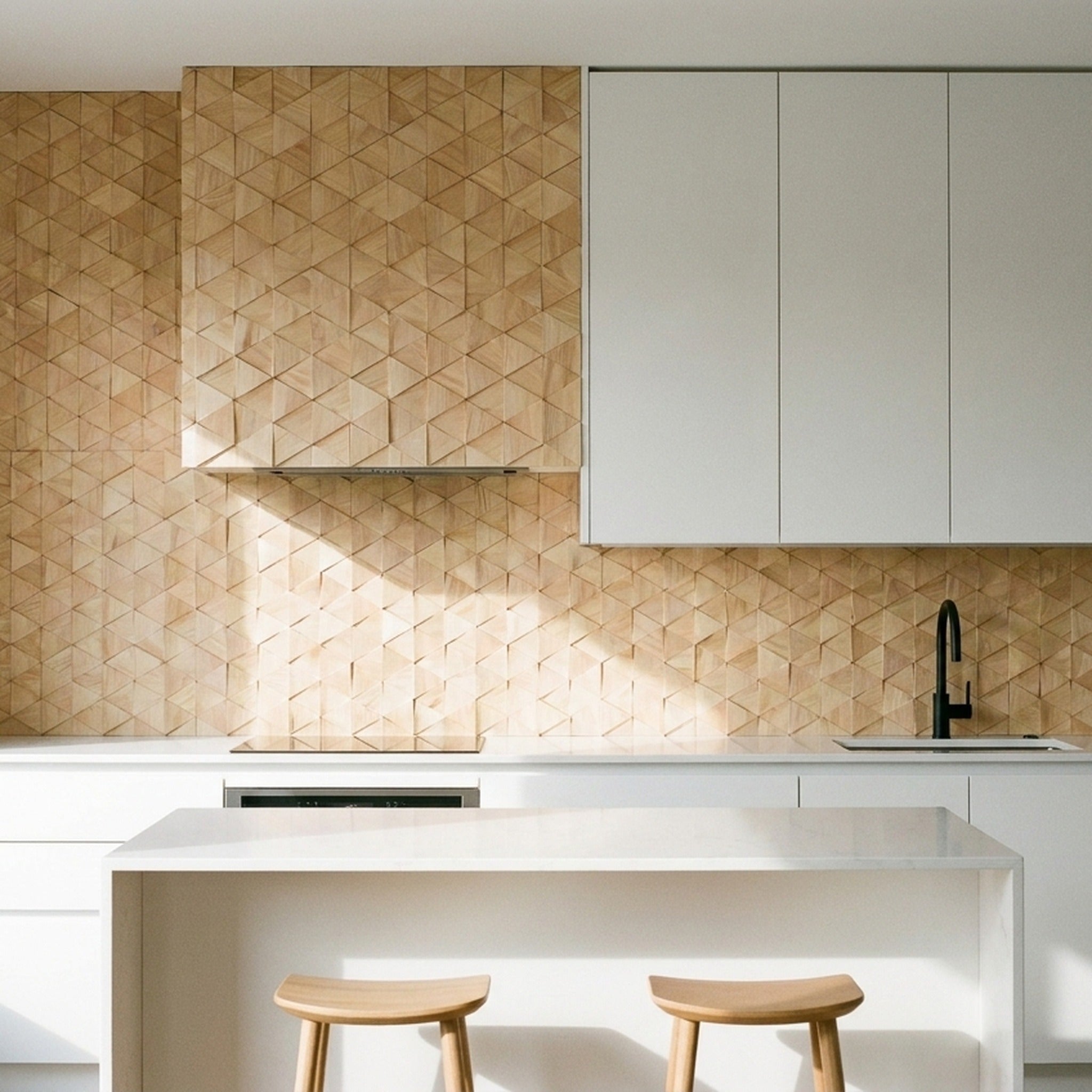 Panneau Bois Décoratif Mural | Hévéa Compact | 28×30 cm