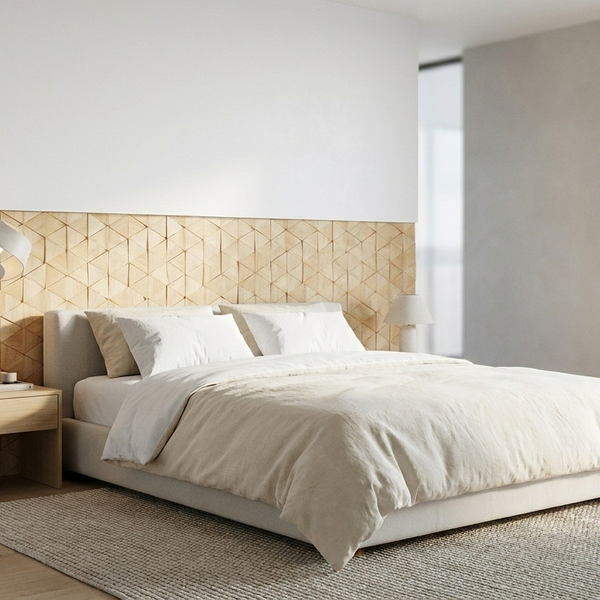 Panneau Bois Décoratif Mural | Hévéa Compact | 28×30 cm
