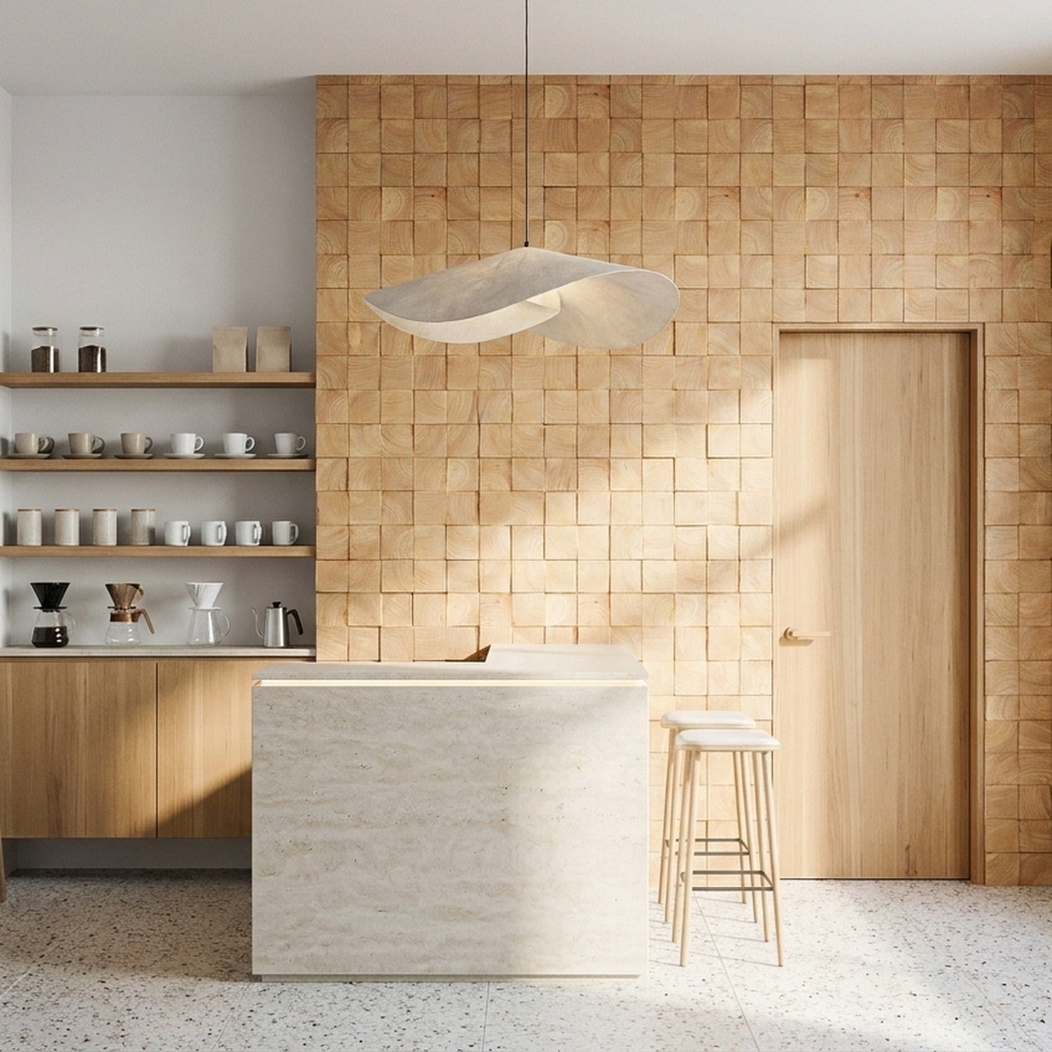 Panneau Bois Décoratif Mural | Hévéa | 30×30 cm
