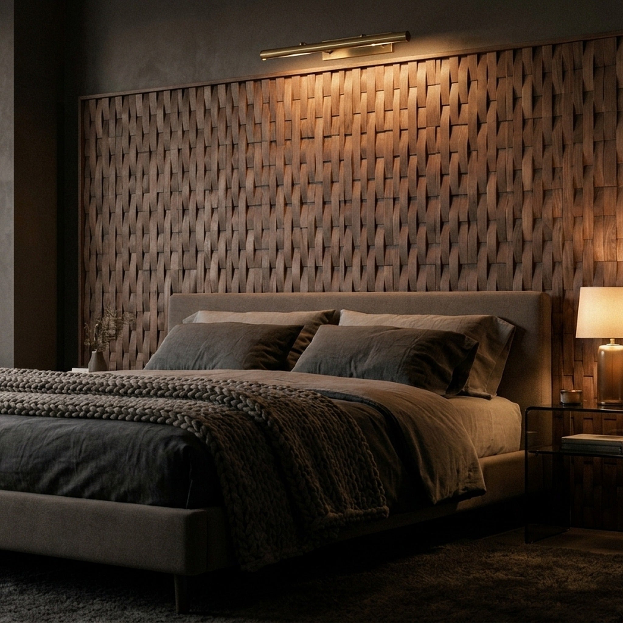 Panneau Bois Décoratif Mural | Noyer Deep Dusk | 30×30 cm