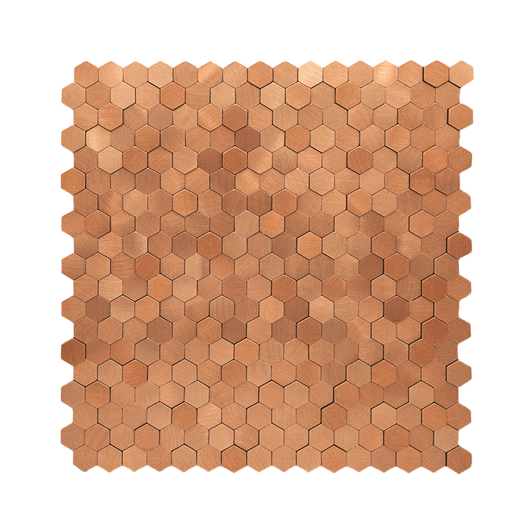 Crédence adhésive | Mini Hexagone 3D Cuivre | 29,8×30,7 cm