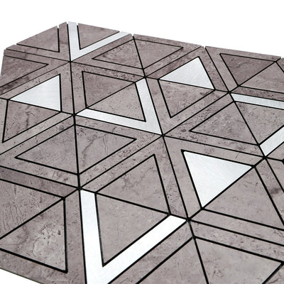 Crédence adhésive | Triangle Gris Argent | 28,7×33,1 cm