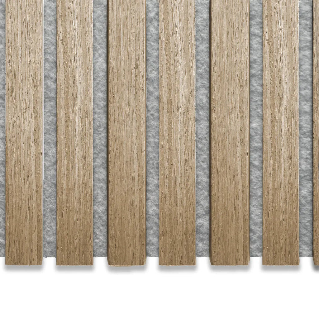 Pack 2 Panneaux Acoustiques Décoratifs 120x60 Cm - Bois Chêne & Feutre Gris - Isolation Sonore Mur
