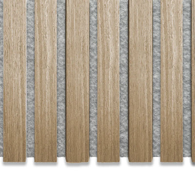 Échantillon | Chêne Naturel avec Feutre Gris | Panneau acoustique en bois