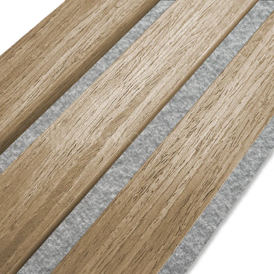 Échantillon | Chêne Naturel avec Feutre Gris | Panneau acoustique en bois