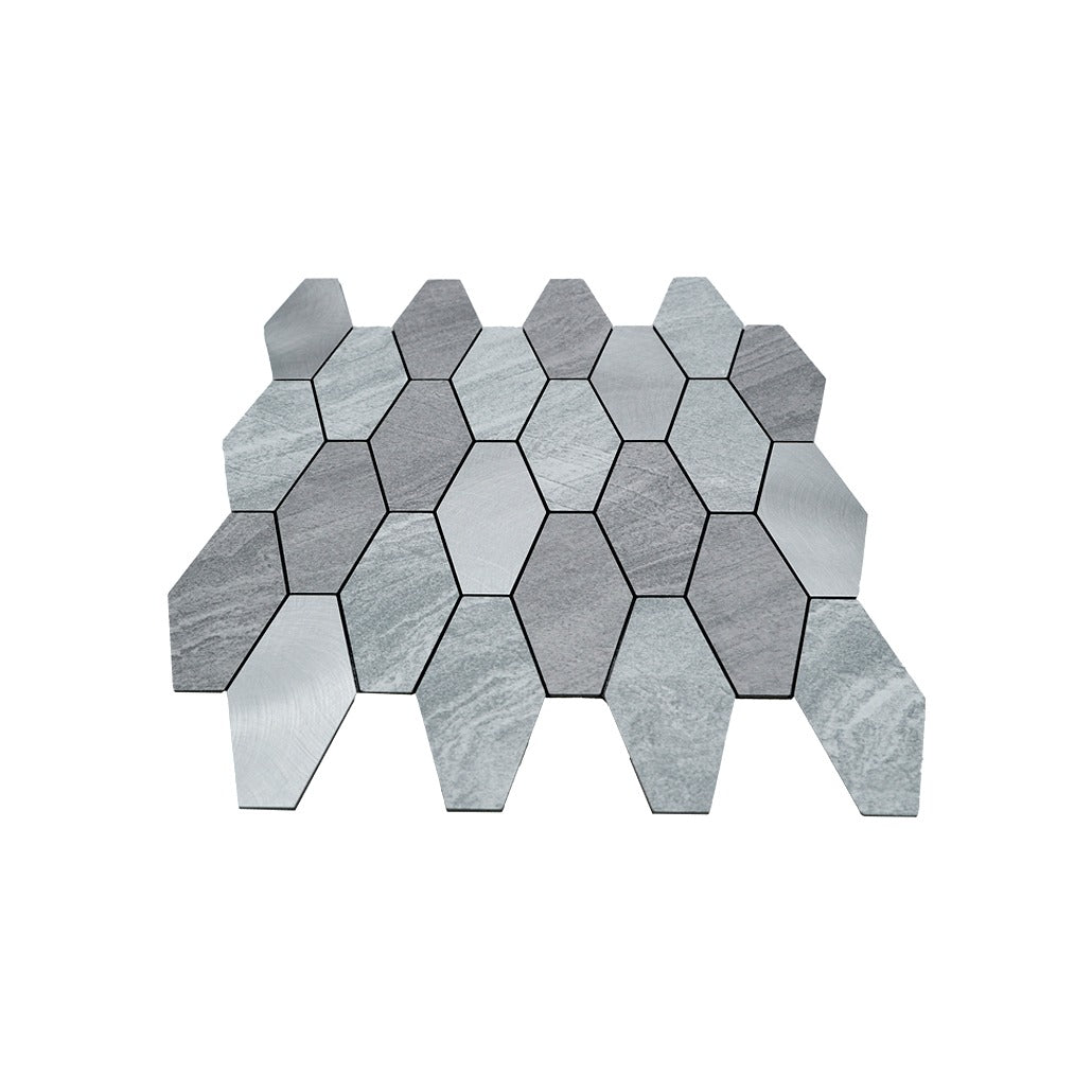 Crédence adhésive | Picket Argent | 30×30 cm