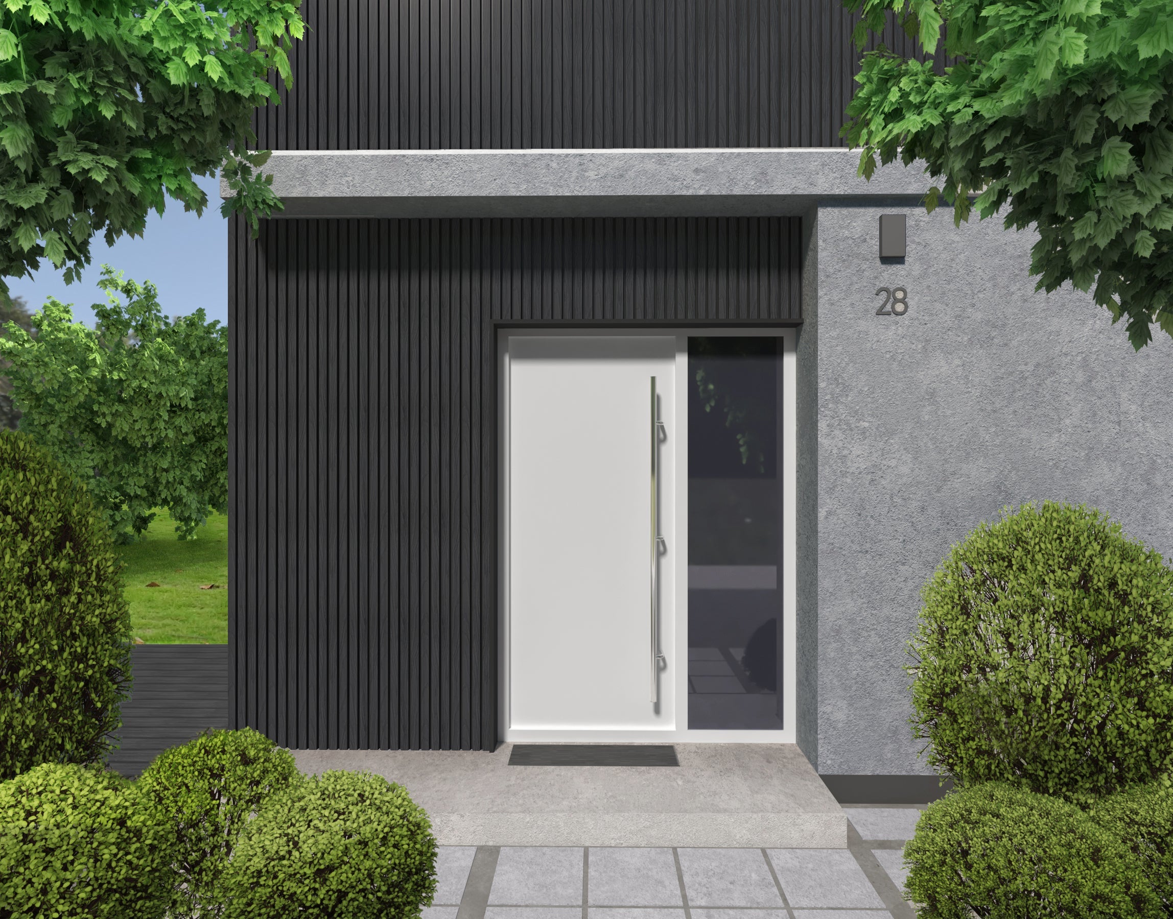 Panneau Extérieur Noir 290CM | Façade | Jardin | Texture Bois 3D