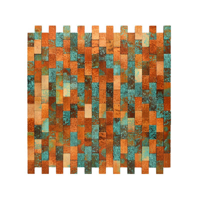 Crédence adhésive | Plaquette 3D Cuivre patiné | 30×29,8 cm