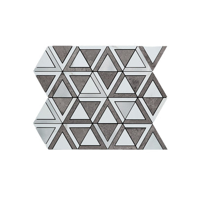 Crédence adhésive | Triangle Gris Blanc-Argent | 28,7×33,1 cm