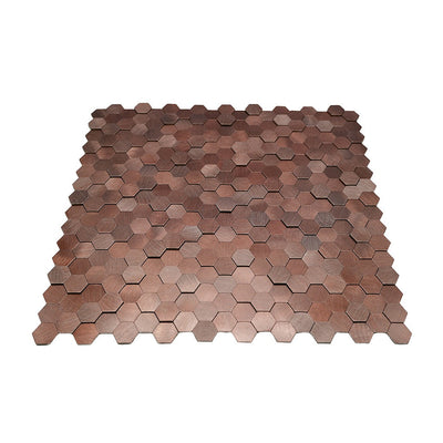Crédence adhésive | Mini Hexagone 3D Cuivre foncé | 29,8×30,7 cm