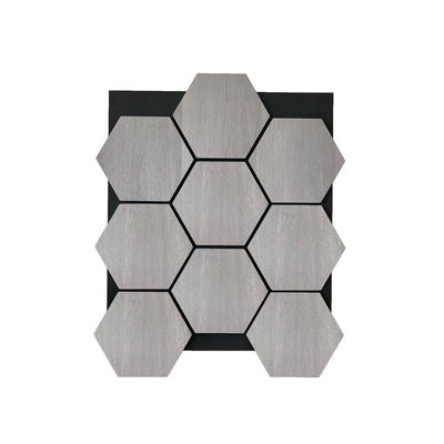 Panneau Mural Hexagonal | Noyer Gris 81 cm | Acoustique