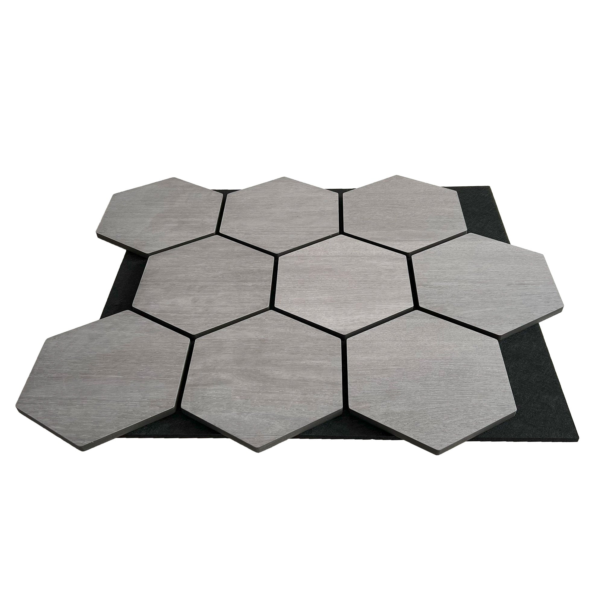 Panneau Mural Hexagonal | Noyer Gris 81 cm | Acoustique