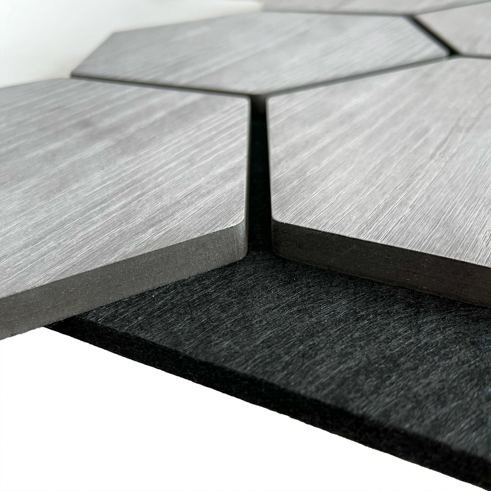 Panneau Mural Hexagonal | Noyer Gris 81 cm | Acoustique