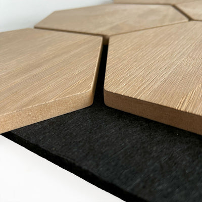 Panneau Mural Hexagonal | Chêne Naturel 81 cm | Acoustique