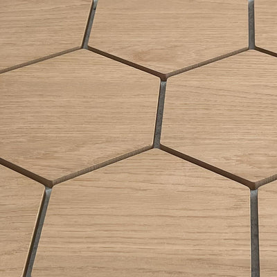 Panneau Mural Hexagonal | Chêne Naturel avec Feutre Gris 81 cm | Acoustique