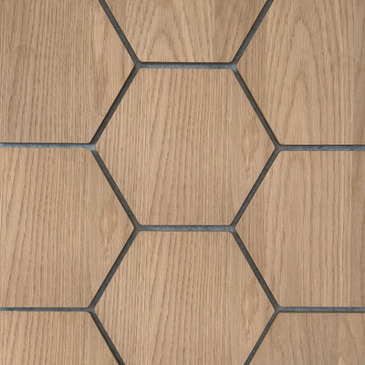 Panneau Mural Hexagonal | Chêne Naturel avec Feutre Gris 81 cm | Acoustique