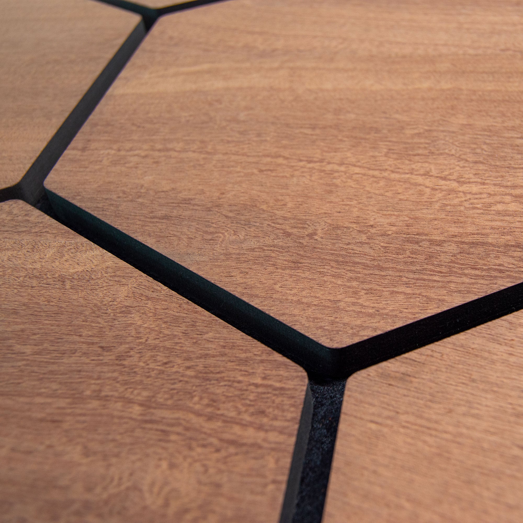 Panneau Mural Hexagonal | Chêne Fumé 81 cm | Acoustique