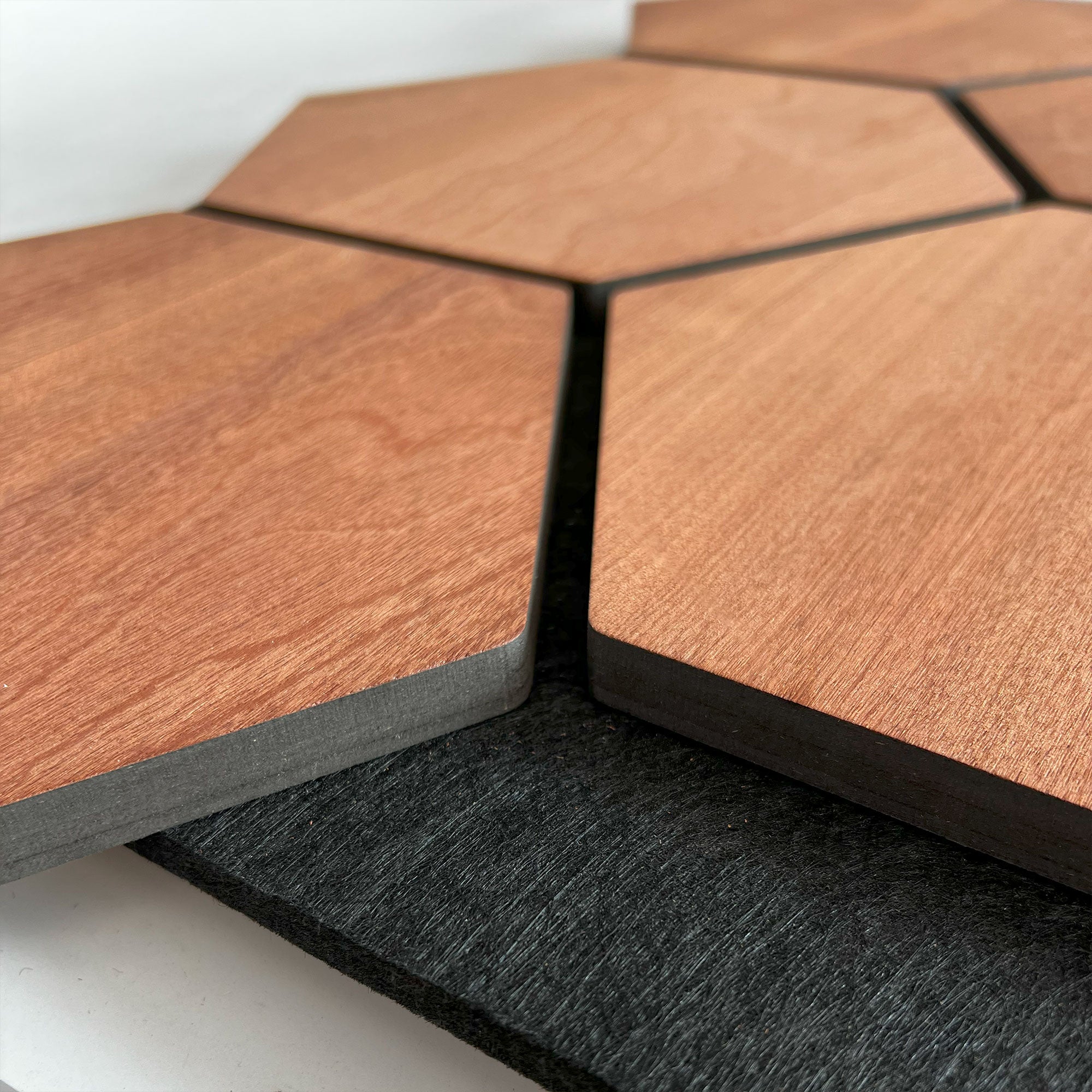 Panneau Mural Hexagonal | Chêne Fumé 81 cm | Acoustique