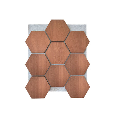 Panneau Mural Hexagonal | Chêne Fumé avec Feutrine Grise 81 cm | Acoustique