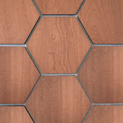 Panneau Mural Hexagonal | Chêne Fumé avec Feutrine Grise 81 cm | Acoustique