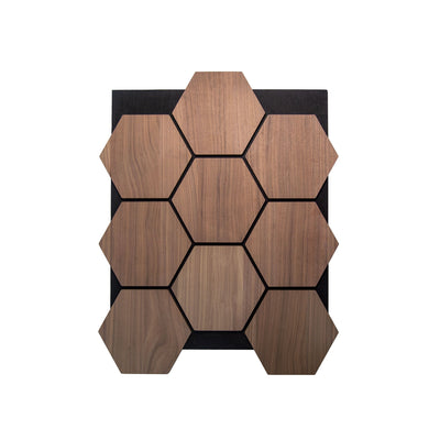 Panneau Mural Hexagonal | Noyer 81 cm | Acoustique