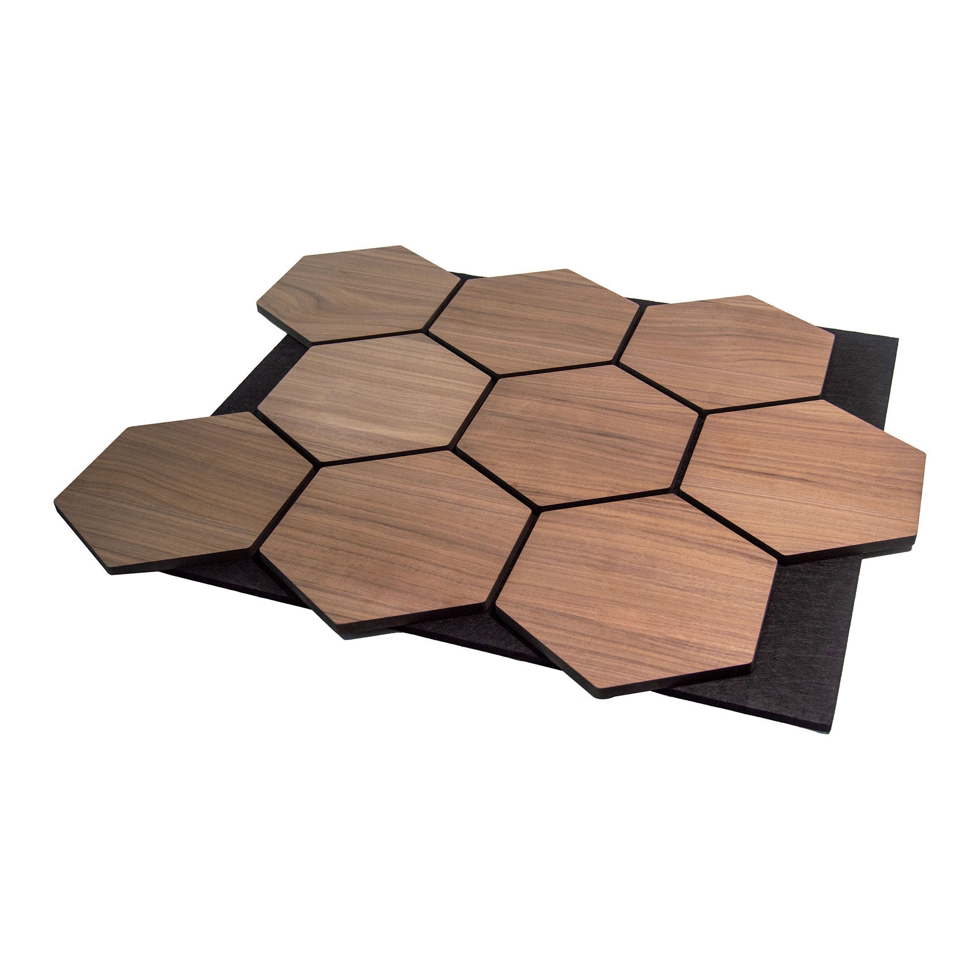 Panneau Mural Hexagonal | Noyer 81 cm | Acoustique