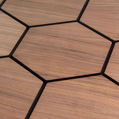 Panneau Mural Hexagonal | Noyer 81 cm | Acoustique
