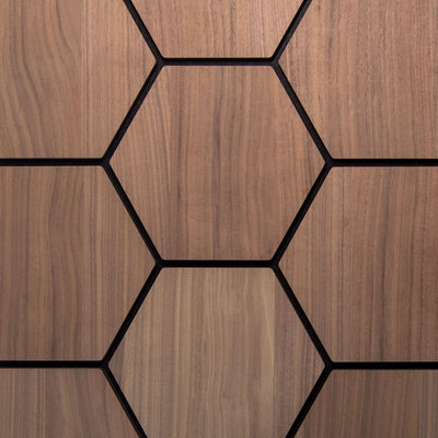 Panneau Mural Hexagonal | Noyer 81 cm | Acoustique